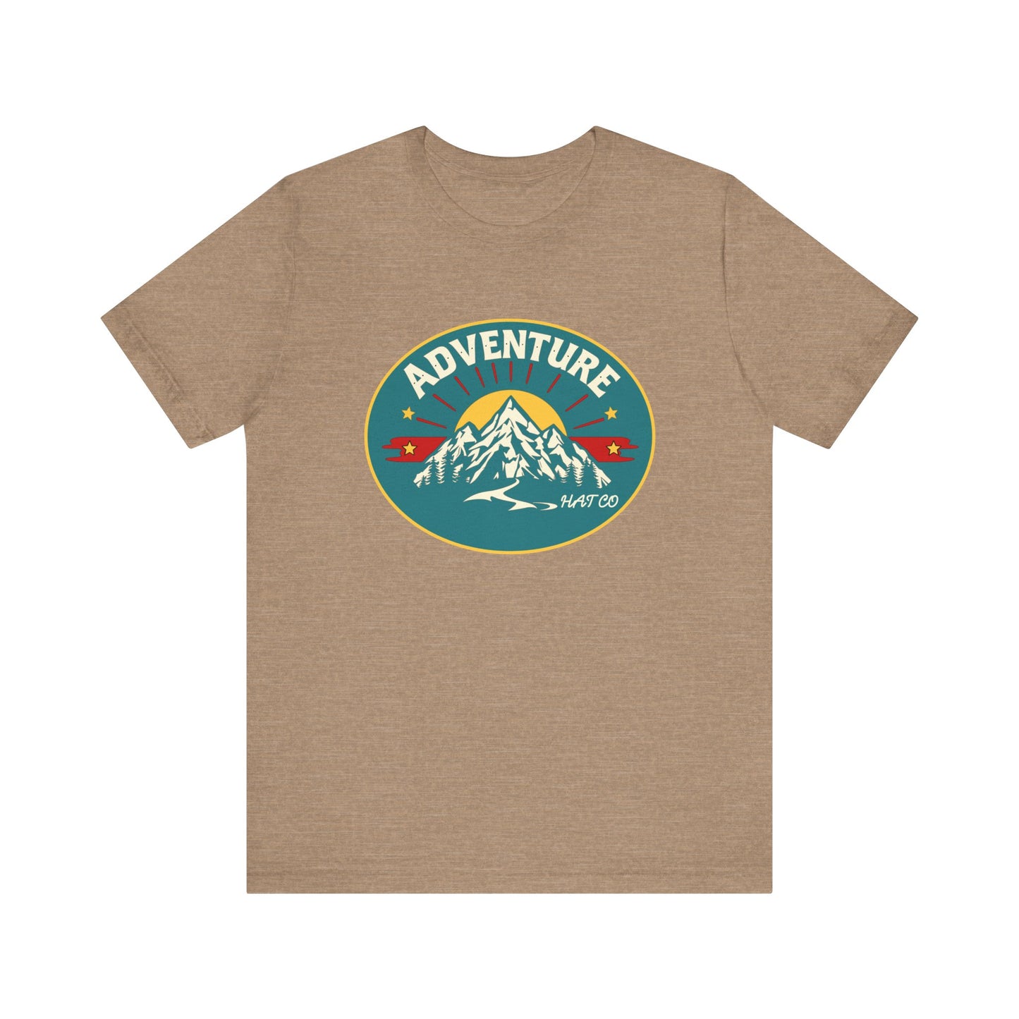 Adventure Hat Co Unisex Tee - Mountain and Sun Design