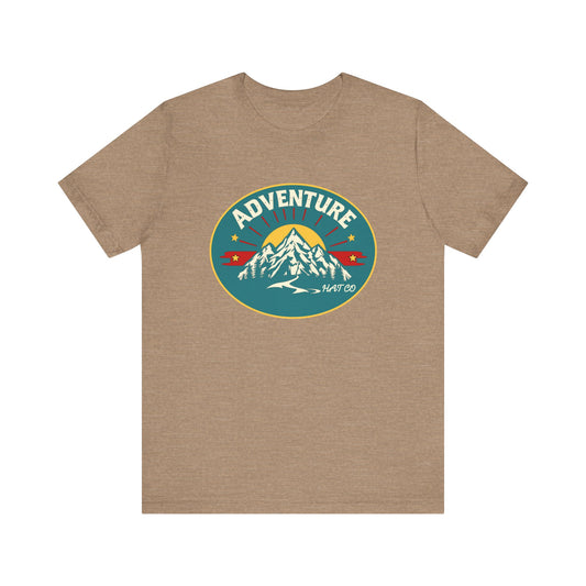 Adventure Hat Co Unisex Tee - Mountain and Sun Design