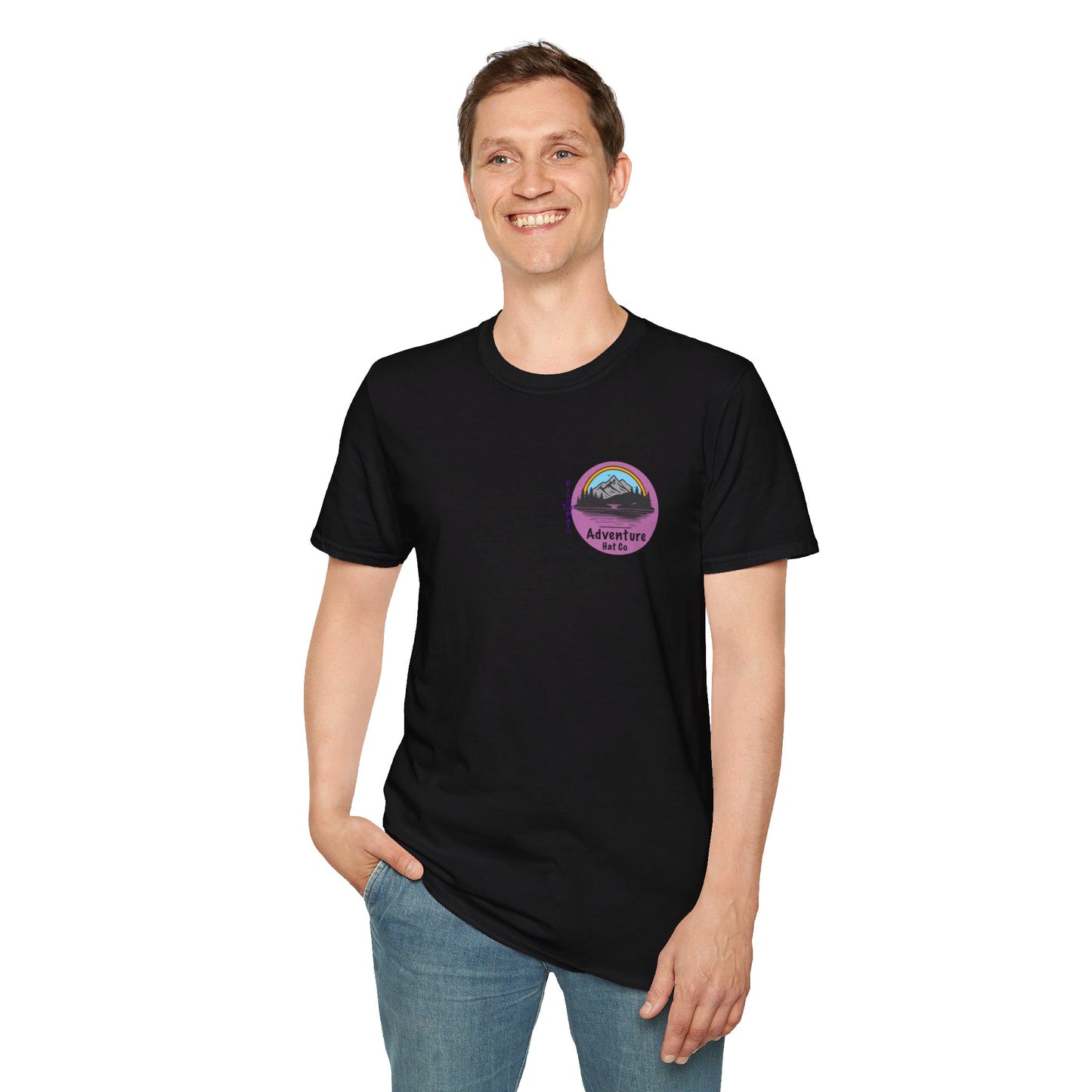 Adventure Hat Co Find The Path Mountain Design Unisex Softstyle T-Shirt