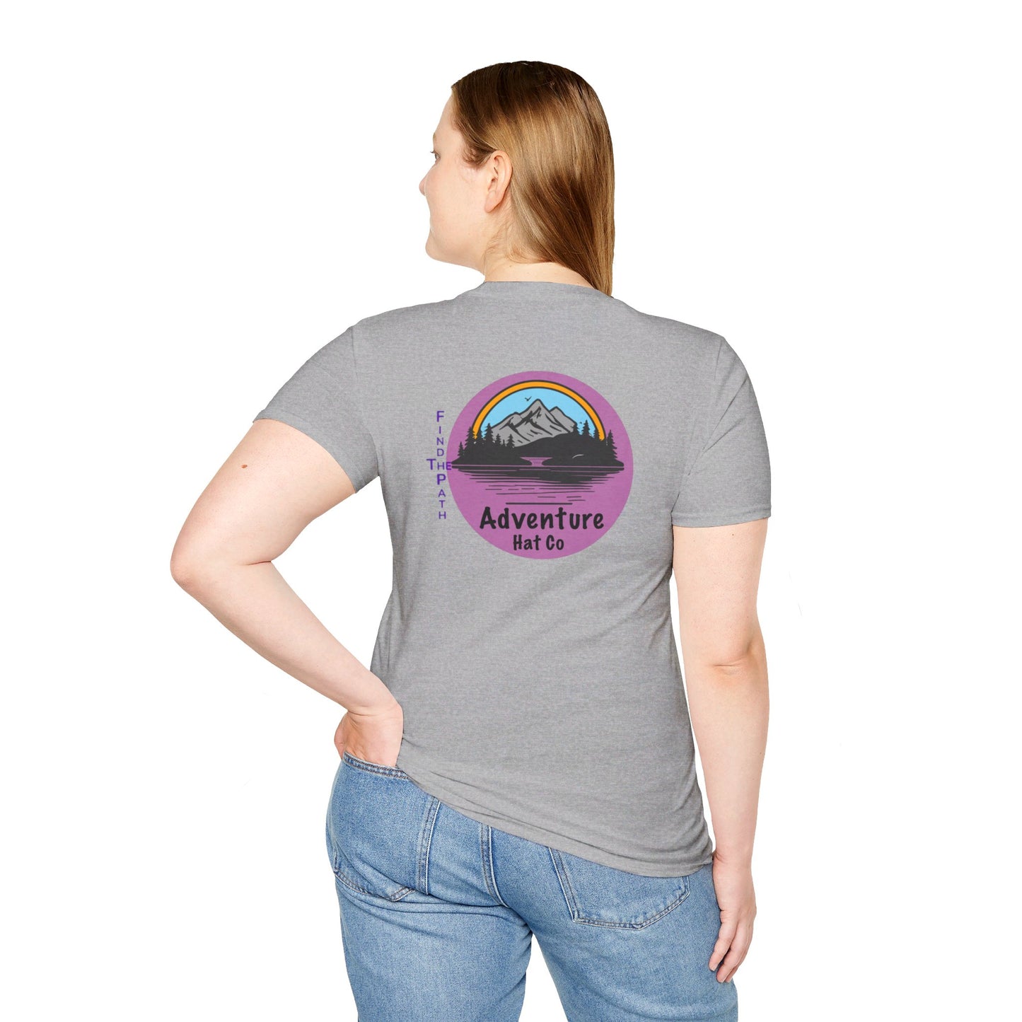 Adventure Hat Co Find The Path Mountain Design Unisex Softstyle T-Shirt