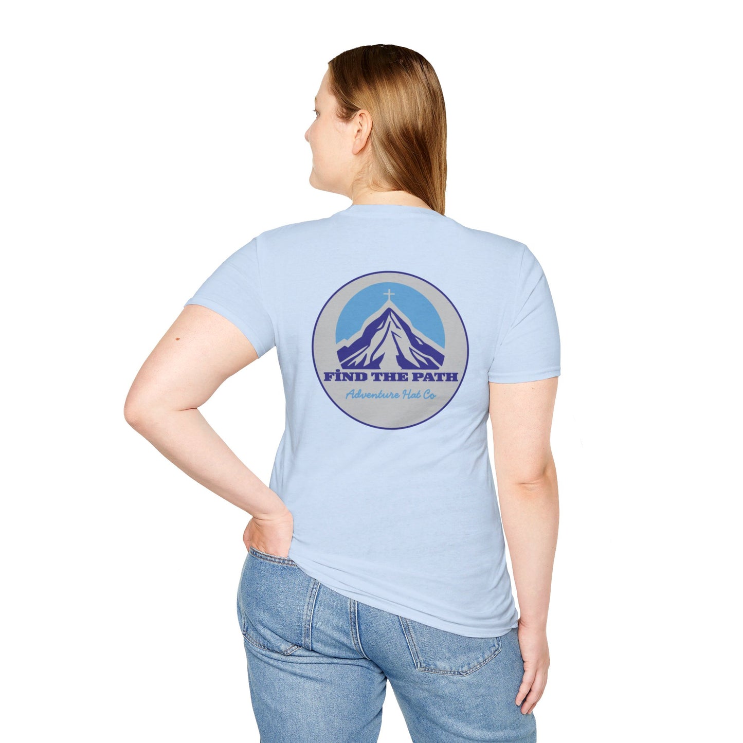 Adventure Hat Co Cross on top of the Mountains Unisex Soft style T-Shirt