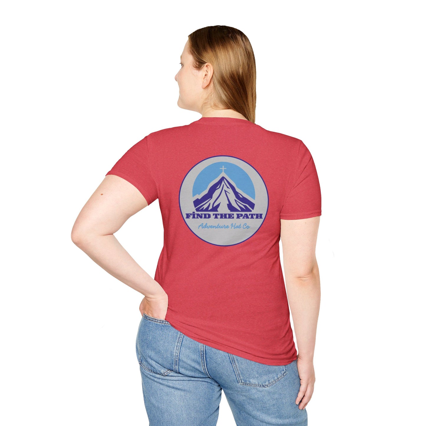 Adventure Hat Co Cross on top of the Mountains Unisex Soft style T-Shirt