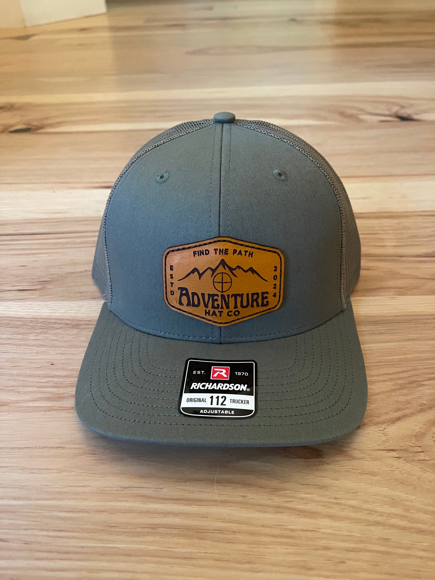 Adventure Hat Co Leather Mountain Patch Trucker Hat