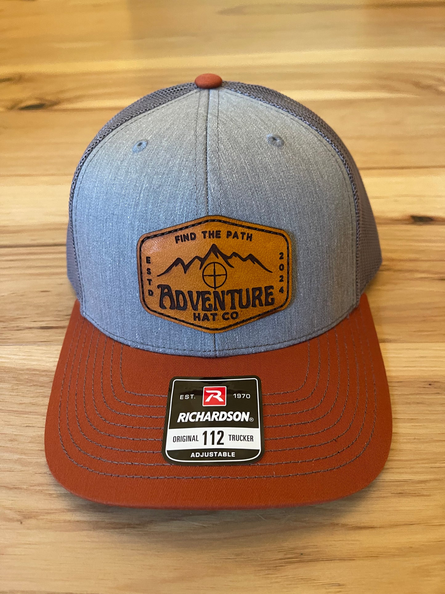 Adventure Hat Co Leather Mountain Patch Trucker Hat