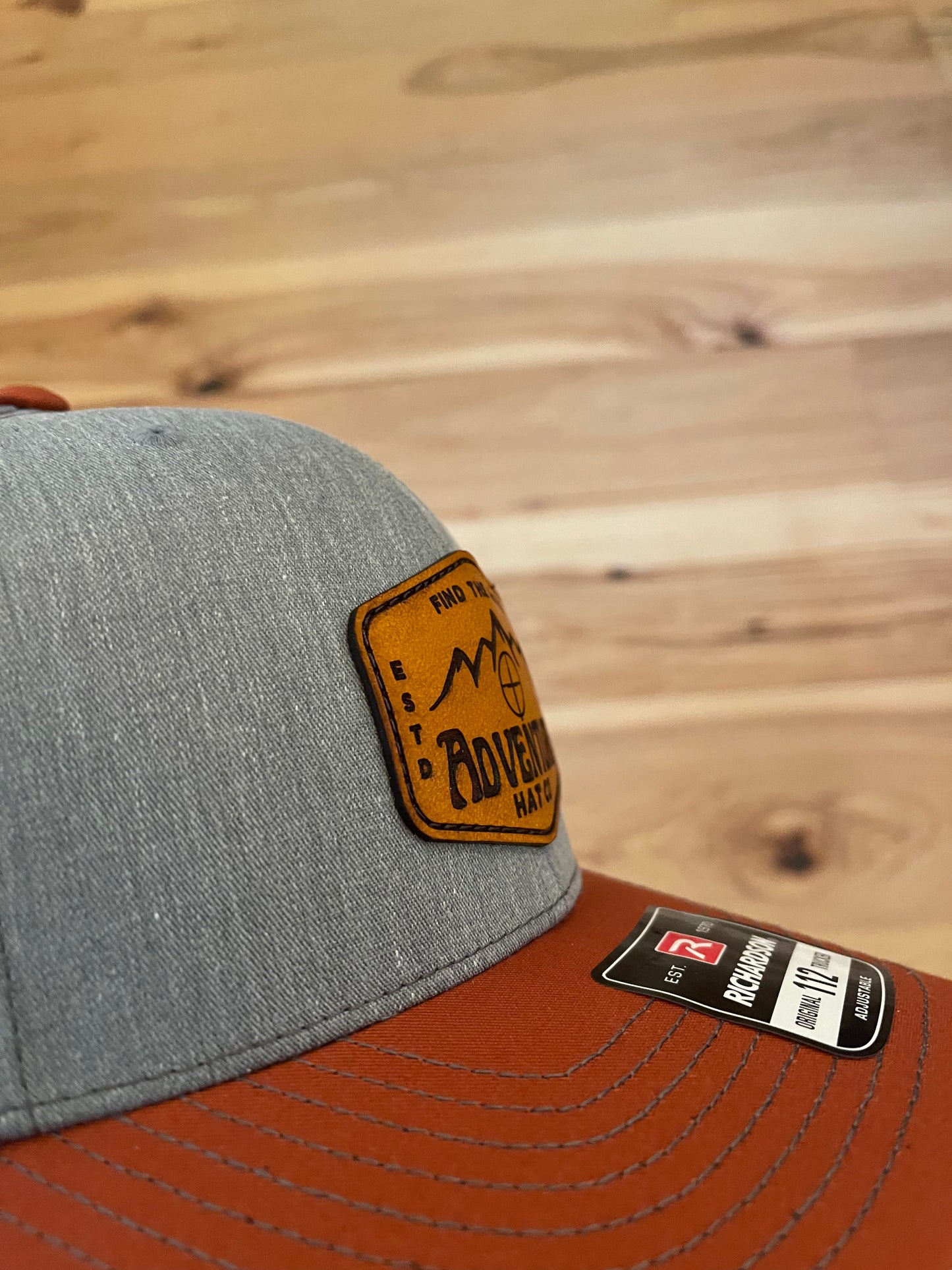 Adventure Hat Co Leather Mountain Patch Trucker Hat