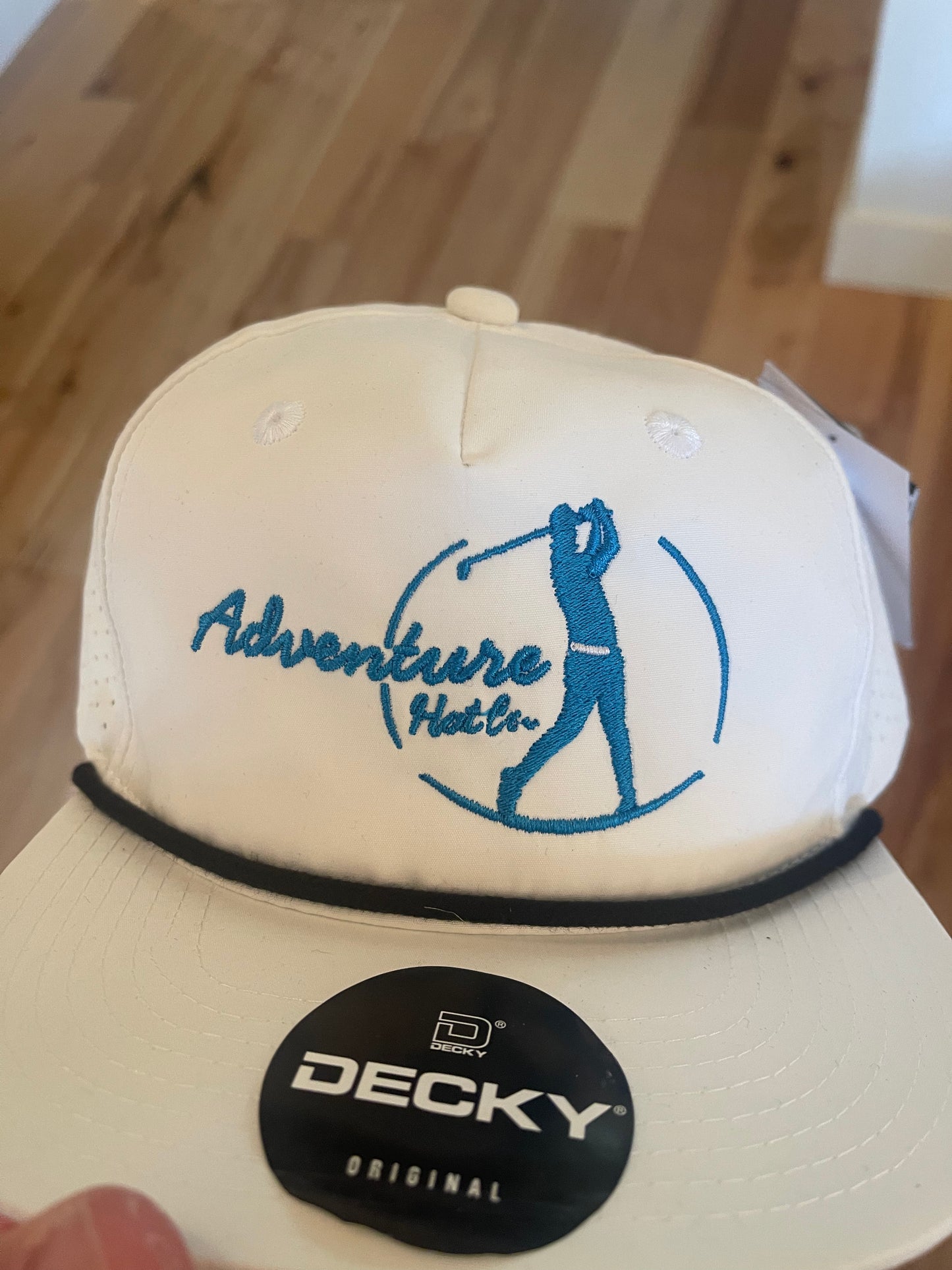 Adventure Hat Co Golf Hat 5 Panel High Profile Relaxed Perforated Performance Rope Hat